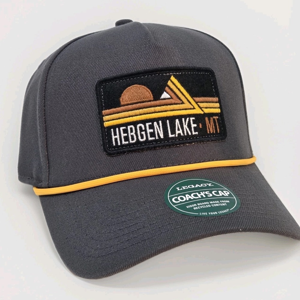 NEW Hebgen‎ Lake Montana Snapback Hat Cap Dark Gray Legacy Brand